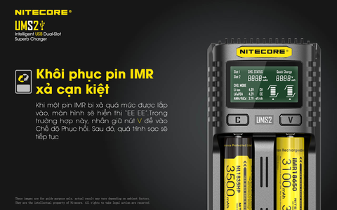 Sạc đôi NITECORE UMS2 đầu vào USB-C