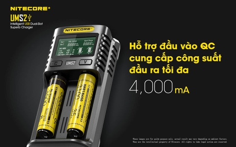 Sạc đôi NITECORE UMS2 đầu vào USB-C