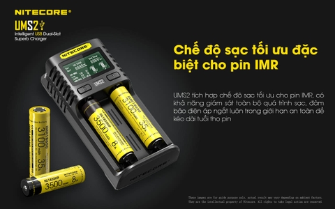 Sạc đôi NITECORE UMS2 đầu vào USB-C