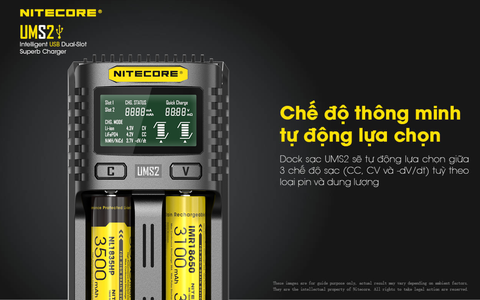 Sạc đôi NITECORE UMS2 đầu vào USB-C