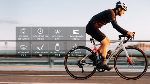 Đèn hậu radar xe đạp MAGICSHINE SEEMEE R300 sáng 300 lumen phát hiện chuyển động phía sau