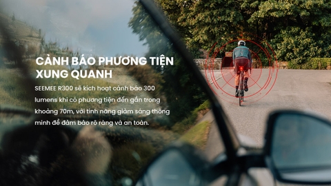 Đèn hậu radar xe đạp MAGICSHINE SEEMEE R300 sáng 300 lumen phát hiện chuyển động phía sau