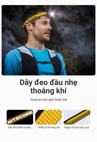 NITECORE UT27 MCT - Đèn đeo đầu chạy trail 800lm chiếu xa 168m, CRI & 3 nhiệt màu, 2 pin 1500mAh