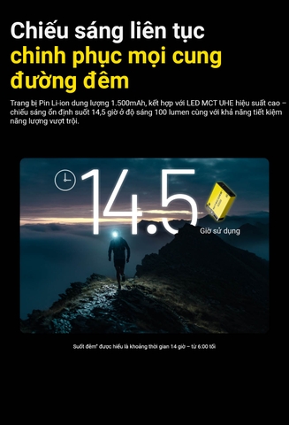 NITECORE UT27 MCT - Đèn đeo đầu chạy trail 800lm chiếu xa 168m, CRI & 3 nhiệt màu, 2 pin 1500mAh