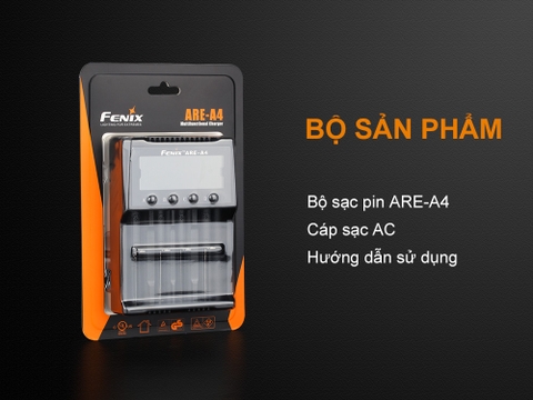 Sạc pin 4 kênh cao cấp đa năng Fenix ARE-A4