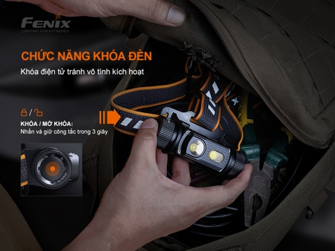 Đèn pin đội đầu FENIX HM70R độ sáng 1600 lumen chiếu xa 186m pin 21700 5000mAH sạc USB C