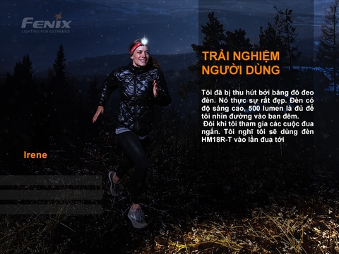 Đèn pin đội đầu siêu nhẹ FENIX HL18R-T sáng 500 lumen chiếu xa 82m sạc USB