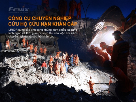 Đèn pin chiếu xa FENIX LR50R V2.0 độ sáng 12000 lumen chiếu xa 950m