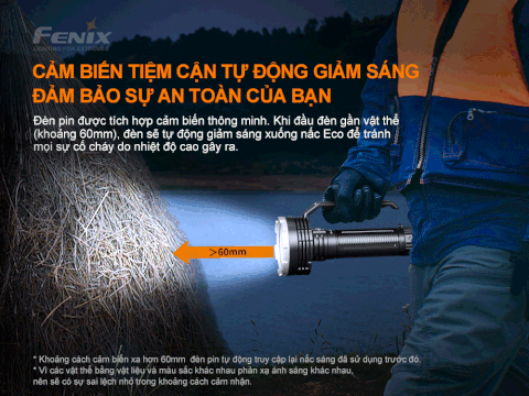 Đèn pin FENIX LR80R độ sáng 18.000 lumen chiếu xa 1130m pin tích hợp 7.2V 12.000mAh sạc USB C kiêm Power Bank