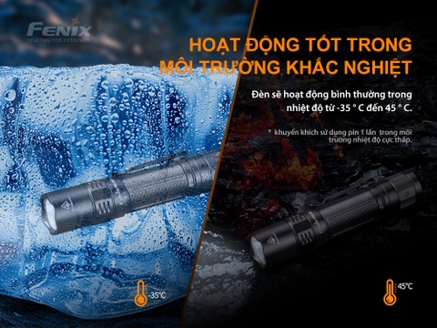 Đèn pin FENIX PD32 V2.0 độ sáng 1200 lumens chiếu xa 395m pin 18650