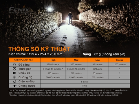 Đèn pin FENIX PD32 V2.0 độ sáng 1200 lumens chiếu xa 395m pin 18650