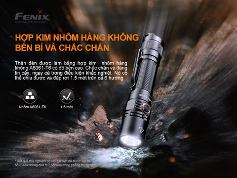 Đèn pin FENIX PD35 V3.0 độ sáng 1700 lumen chiếu xa 357m pin sạc 18650 2600mAh kèm theo