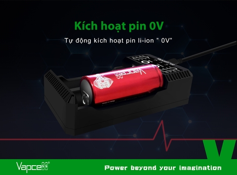 Sạc pin đôi thông minh VAPCELL U2 dòng sạc nhanh 2A