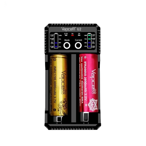 Sạc pin đôi thông minh VAPCELL U2 dòng sạc nhanh 2A