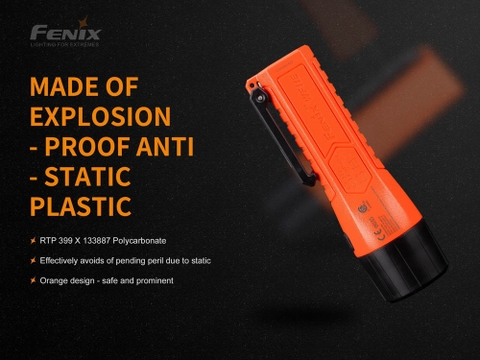 Đèn pin công nghiệp FENIX WF11E độ sáng 200 lumen chiếu xa 185m chống cháy nổ, đuôi nam châm , dùng 3 pin kiềm AA