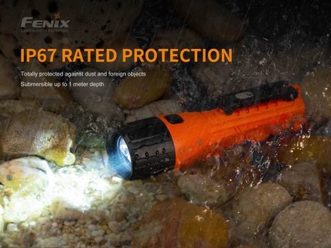 Đèn pin công nghiệp FENIX WF11E độ sáng 200 lumen chiếu xa 185m chống cháy nổ, đuôi nam châm , dùng 3 pin kiềm AA