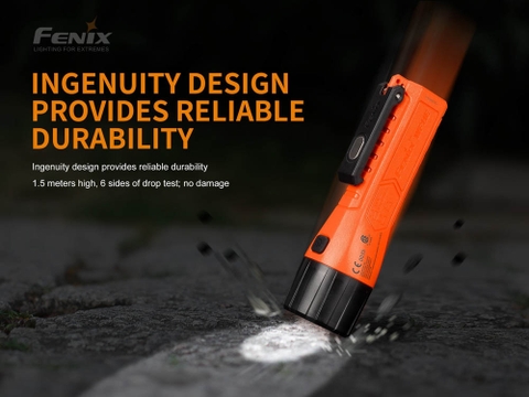 Đèn pin công nghiệp FENIX WF11E độ sáng 200 lumen chiếu xa 185m chống cháy nổ, đuôi nam châm , dùng 3 pin kiềm AA