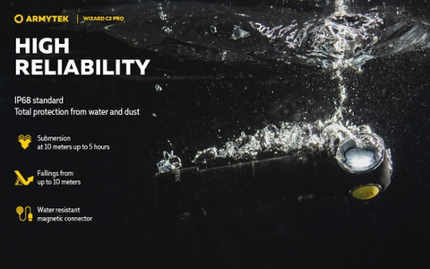 Đèn pin đội đầu ARMYTEK WIZARD C2 PRO nhiệt màu 4500K sáng 2330 lumen chiếu xa 129m sạc nam châm đuôi pin 18650 3500mAh (kèm theo)