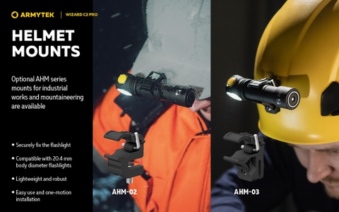 Đèn pin đội đầu ARMYTEK WIZARD C2 PRO nhiệt màu 4500K sáng 2330 lumen chiếu xa 129m sạc nam châm đuôi pin 18650 3500mAh (kèm theo)