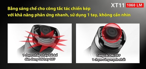 Đèn pin KLARUS XT11 CREE XM-L2 U2 độ sáng 1060lm chiếu xa 241m