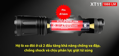 Đèn pin KLARUS XT11 CREE XM-L2 U2 độ sáng 1060lm chiếu xa 241m