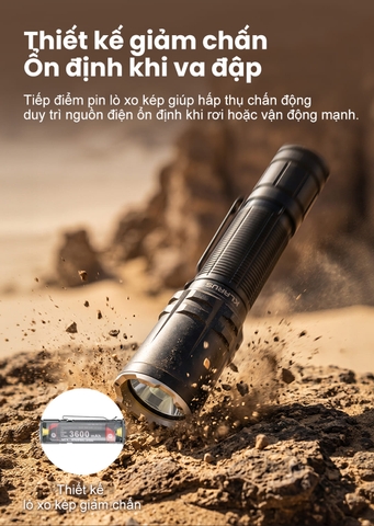 Đèn Chiến Thuật KLARUS XT12R Sáng 2000 Lumen Chiếu Xa 500m Sạc USB-C
