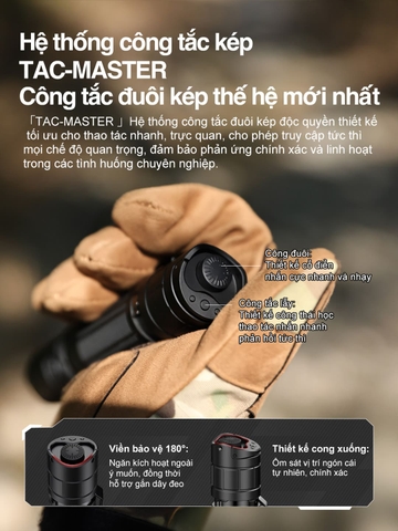KLARUS XT2CR PRO Đèn pin tác chiến phản ứng nhanh 2300 lumen chiếu xa 360m sạc USB-C
