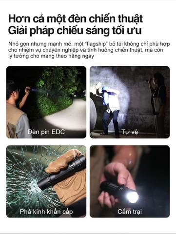 KLARUS XT2CR PRO Đèn pin tác chiến phản ứng nhanh 2300 lumen chiếu xa 360m sạc USB-C