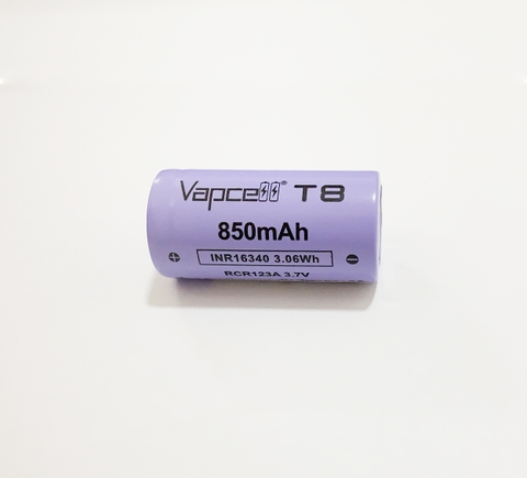 Pin sạc Vapcell 16340 Li-ion dung lượng 850mAh dòng xả 3A
