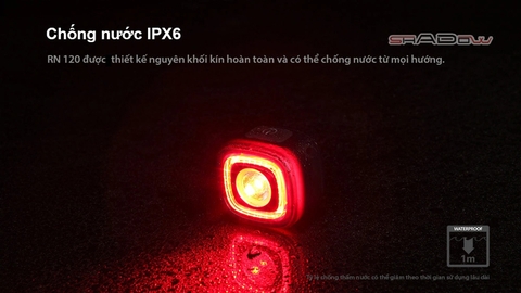 Đèn hậu xe đạp MAGICSHINE RN120 LED đỏ sáng 120 lumen tầm nhận diện 1500m