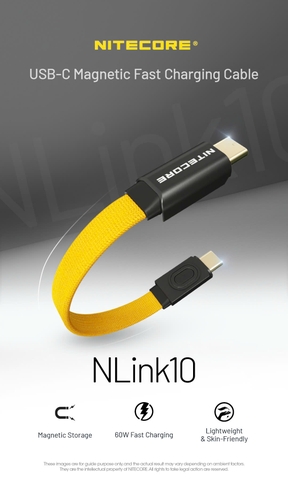 Cáp sạc NITECORE NLink10 – USB-C to C, sạc nhanh 60W