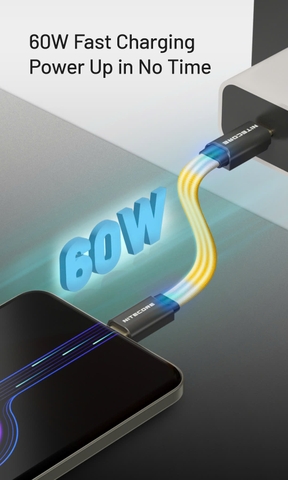 Cáp sạc NITECORE NLink10 – USB-C to C, sạc nhanh 60W