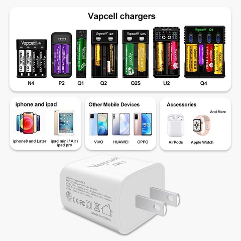 Củ sạc nhanh Vapcell QC3 18W – 2 cổng USB-A & USB-C, hỗ trợ QC3.0/PD