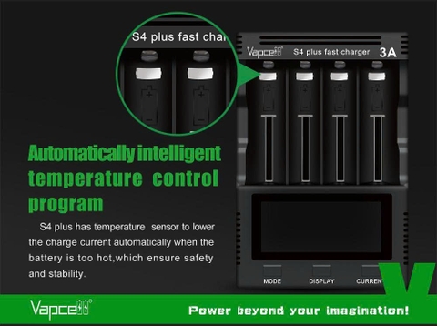 Sạc Vapcell S4 Plus V3.0 USB-C – 4 khe 3A, Test dung lượng, Repair, powerbank