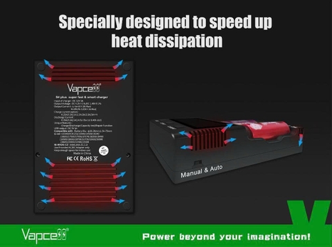 Sạc Vapcell S4 Plus V3.0 USB-C – 4 khe 3A, Test dung lượng, Repair, powerbank