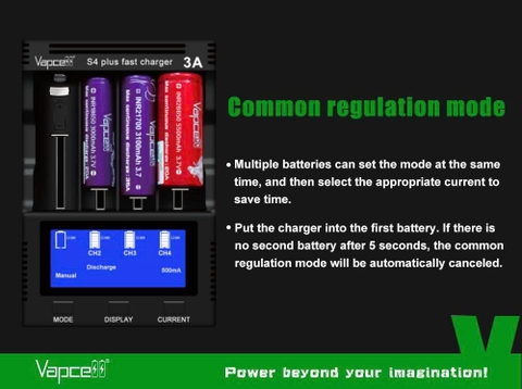 Sạc Vapcell S4 Plus V3.0 USB-C – 4 khe 3A, Test dung lượng, Repair, powerbank