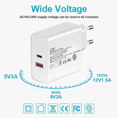 Củ sạc nhanh Vapcell P65 Adapter 65W – USB-C PD & USB-A QC