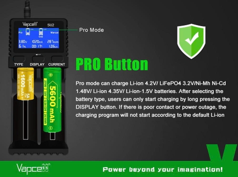 Sạc đôi Vapcell SU2 – Sạc nhanh thông minh 2 khe, hỗ trợ pin Li-ion & Ni-MH