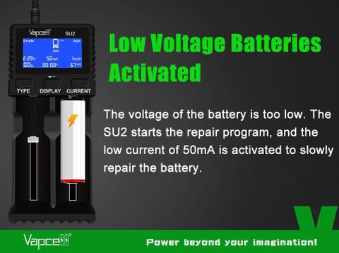 Sạc đôi Vapcell SU2 – Sạc nhanh thông minh 2 khe, hỗ trợ pin Li-ion & Ni-MH
