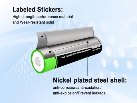 Pin 21700 Vapcell P2160A 6000mAh USB-C – Dòng xả 12.5A, sạc USB-C