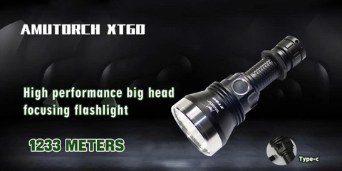 Đèn pin chiếu xa AMUTORCH XT60 ​​​​​​​LED Luminus SFT-40 kèm pin sạc