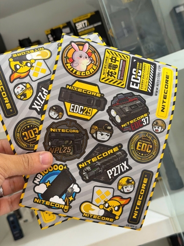 (HÀNG TẶNG KHÔNG BÁN) Sticker NITECORE dán trang trí nón bảo hiểm, balo độc đáo