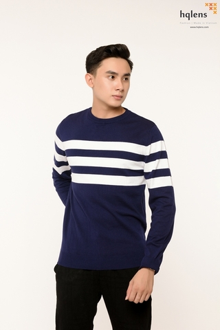 N2108 Áo len nam DT cổ tròn kẻ