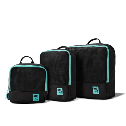 Bộ túi phụ kiện du lịch Mikkor Black/Teal