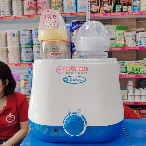 Máy hâm và tiệt trùng 2 bình sữa cổ rộng đa năng GN05 Gluck Baby