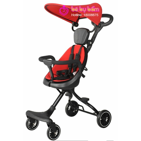 Xe đẩy gấp gọn 4 bánh V3 (Kèm đệm & mái che)