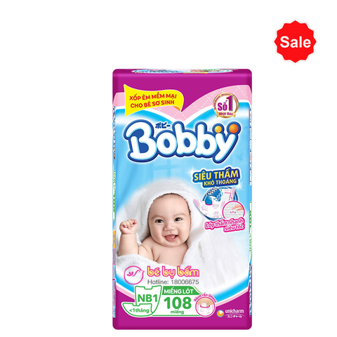 Bỉm tã dán Bobby Newborn 1 (108 miếng)