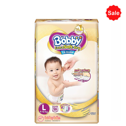Tã - Bỉm quần Bobby Extra Soft Dry L56 (9-13kg)