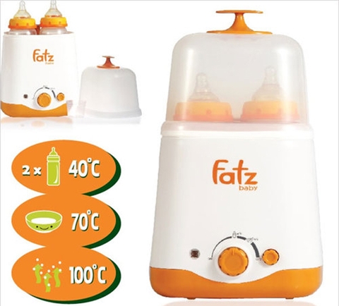 Máy hâm sữa tiệt trùng đa năng 2 bình cổ rộng Fatzbaby FB3011SL