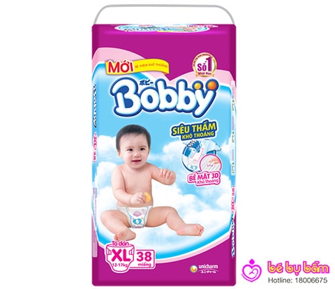 Tã - bỉm dán Bobby siêu mỏng XL38 (12-17kg)